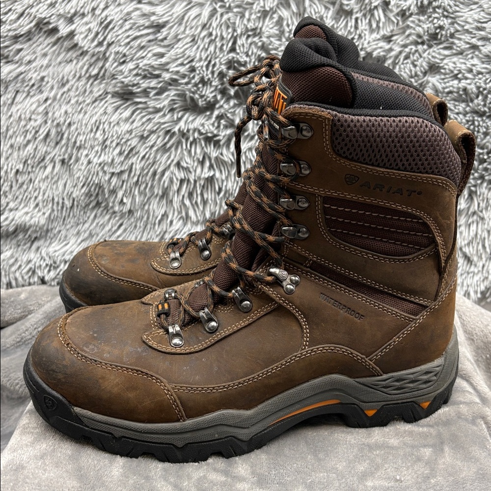 Ariat Boots Mens 9.5 Workhog Waterproof Trek 8 inch H2O Comp Toe Boot Brown